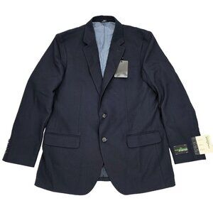 Haggar in Motion Blazer Suit Jacket Mens 44R Regular Blue Stretch Tailored Fit